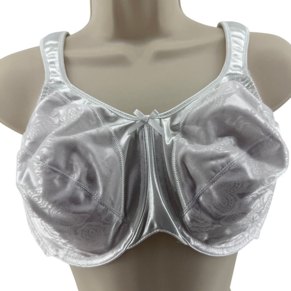 Bali Minimizer Satin Tracings Comfort Strap Underwire Bra 36DD White